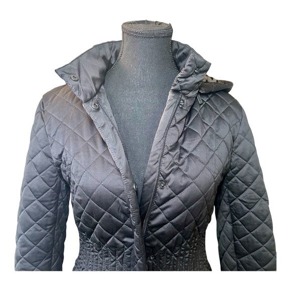 Calvin Klein Diamond Quilted Black Women's Hooded Jacket, Size Small - Picture 3 of 7